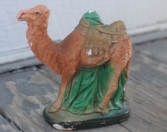 Vintage Nativity Figurine - Camel, Magi -  Christmas Display, Xmas, Saint - Papier Mache - Italian - Made in Italy - Rare