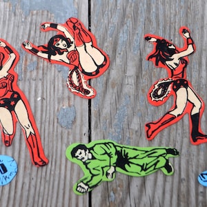 vintage des années 1970 Wonder Woman Colorforms remplacement pièces / pièces en vrac - Colorform - Retro Kitsch TV Show - pièces - DC Comics
