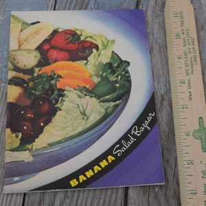 1940s Bananas Cookbook - &quot;Banana Salad Bazaar&quot; - Recipes, Interesting Illustrations, Cooking, Ephemera, Booklet, Vintage