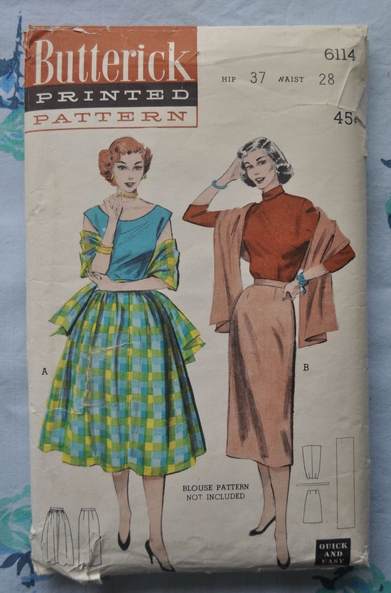 Butterick 6114 Fabulosas faldas y estolas los años 50 - Etsy España