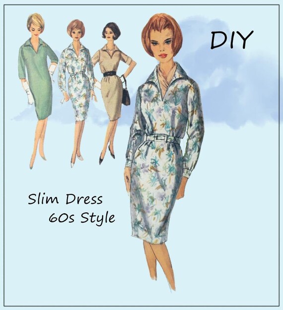 Simplicity 5191 - Slim Dress W/ Many Looks - Vintage Mod 1960s - DIY - Size  10 (bust 31) - Shift - Cute / Cocktail Dress - Etsy