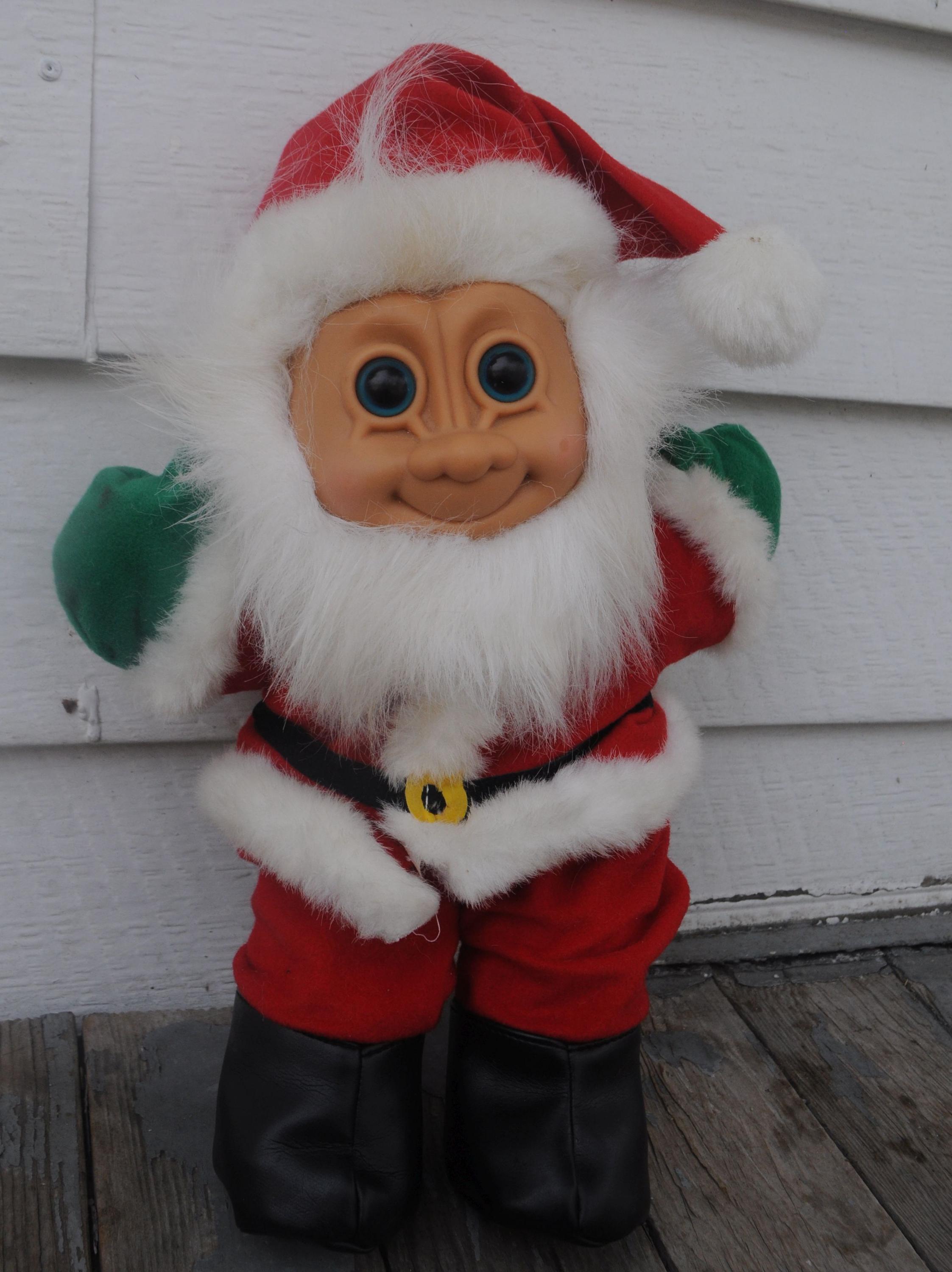 Vintage 1990s BIG Xmas / Santa Russ Troll Doll - Soft Body