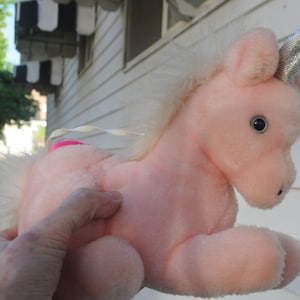 Vintage 1980s Dakin Pink Unicorn - Fun Farm - Nursery Decoration - Stuffed Animal - RARE - Cute / Kawaii - Fantasy