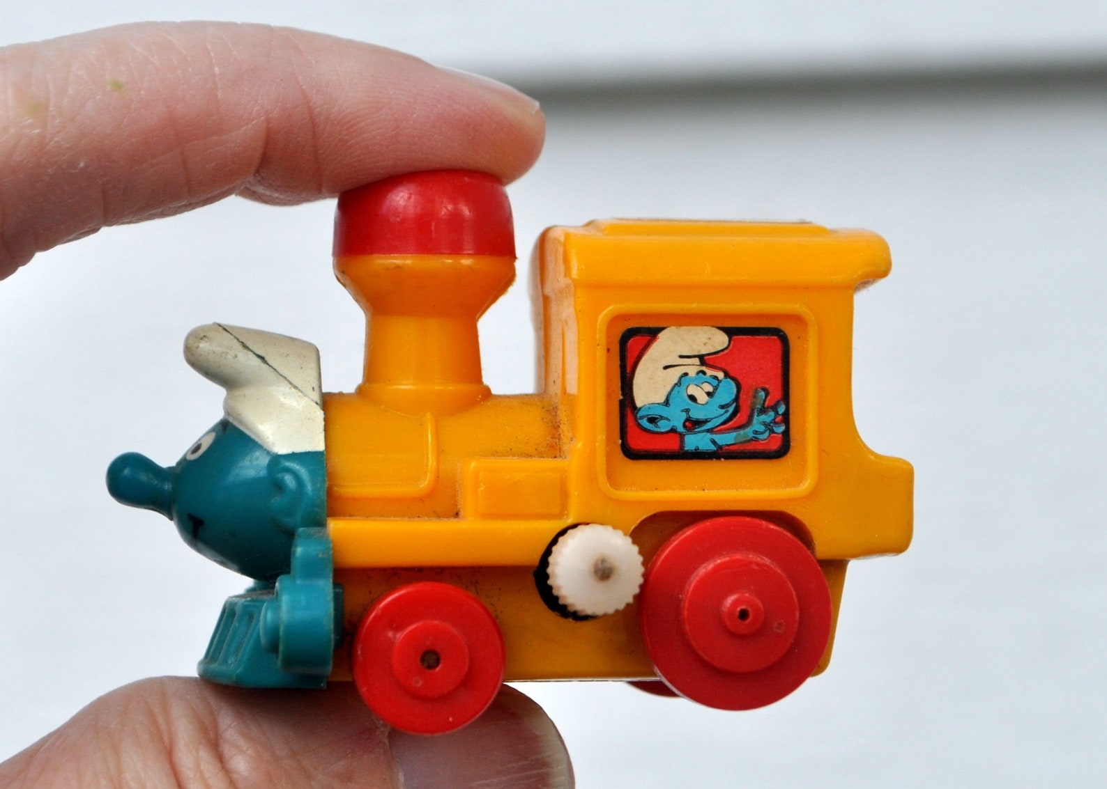 Smurfs Train Vintage 1980s Wind-up Smurf Train Toy - Cute / Kawaii Hard Plastic ...