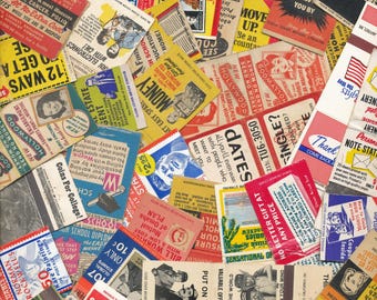 Vintage Interesting Random Illustrated Matchbooks - Junk Journal, Collage, Collecting