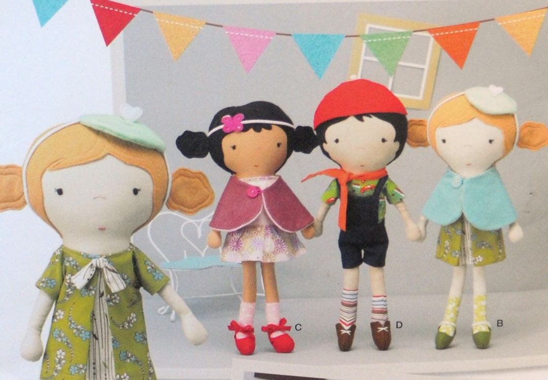 Simplicity 1900 - DIY Cute Rag Dolls W/ Wardrobe - Boys or