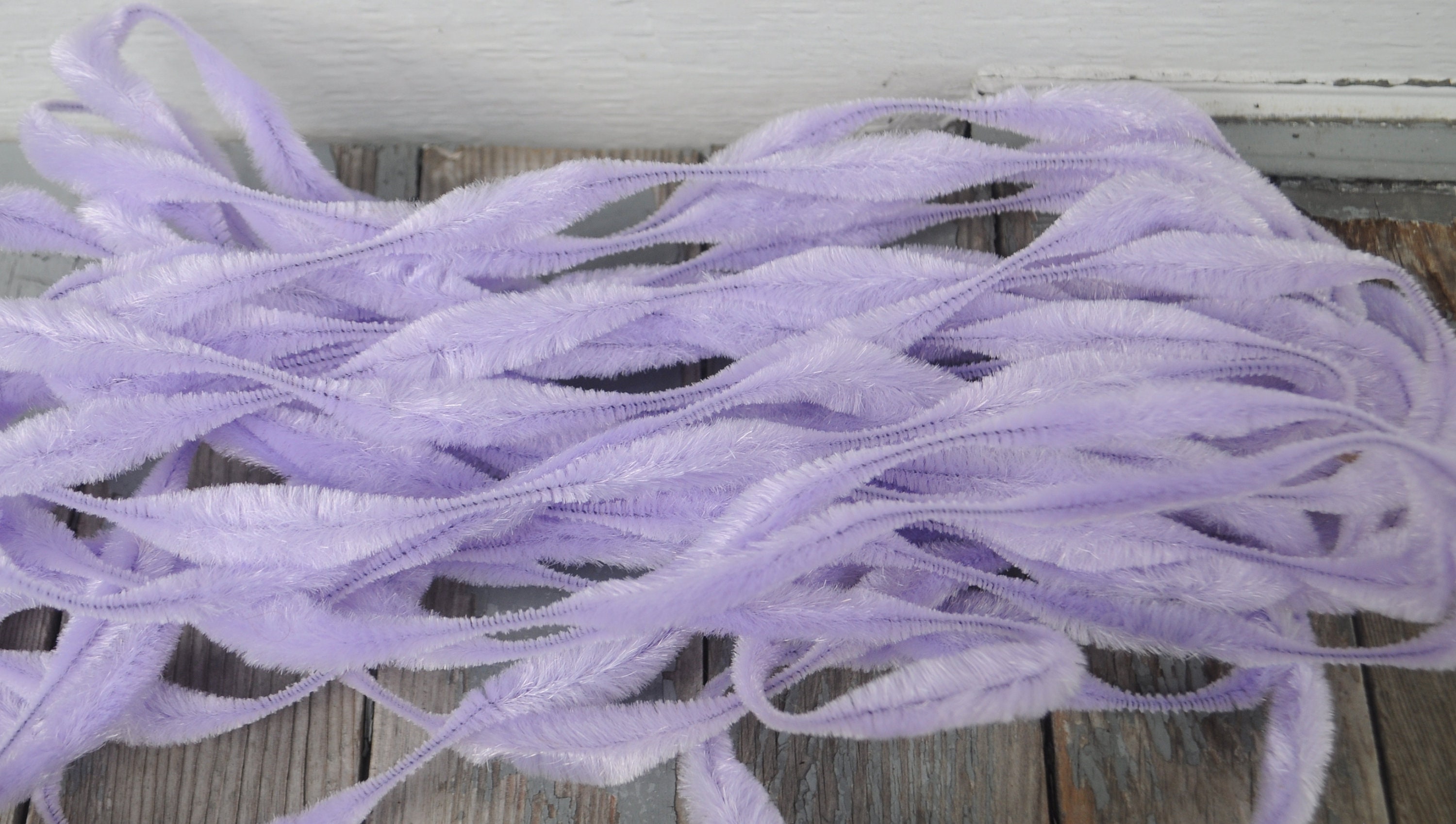 Vintage PASTEL LAVENDER Bump Fuzzy Wire Stems by the YARD Pipe Cleaner Hard  to Find Excellent Condition Rare, Limited Quantities 