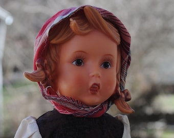 Vintage 1970s Hummel Vinyl Doll - Gretel - All Original w/ Wrist Tag - German, Germany