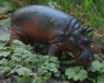 Vintage Plastic House Hippo - Miniature Zoo Animal - Figurine - Dollhouse, Zoo - Mini, Kitsch, Tchotchke, Diorama - DIY - High Quality