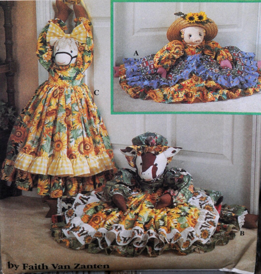Simplicity 8872 - Cow, Pig, Hose, Draft Stopper Dolls - Adorable ...