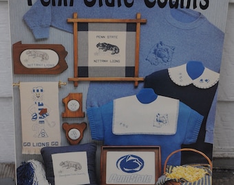 Vintage Penn State Counted Cross Stitch Booklet - DIY Gift Idea - Nittany Lions - Panther - For Decor, Clothing, Gifts, Etc. - RARE
