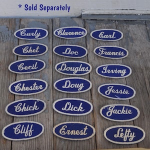 Vintage Mechanic Patches - Name Badge - Rat Rod - Retro Vintage - Greaser - Mechanic - Rockabilly - GUY NAMES -Cursive