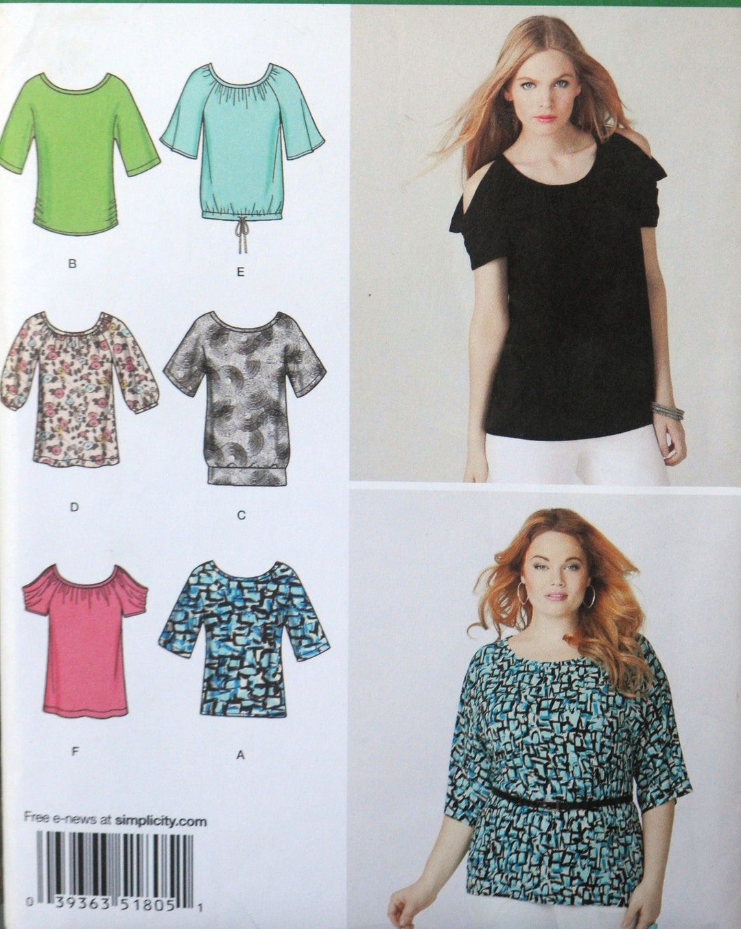 Simplicity 1805 - Easy Sew Designer Tops - Dressy, Office, Casual, Date ...