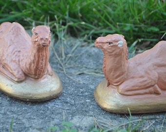 Vintage Nativity Figurine - Laying Camel -  Christmas Display, Xmas, Saint - Papier Mache - Italian - Made in Italy - Rare