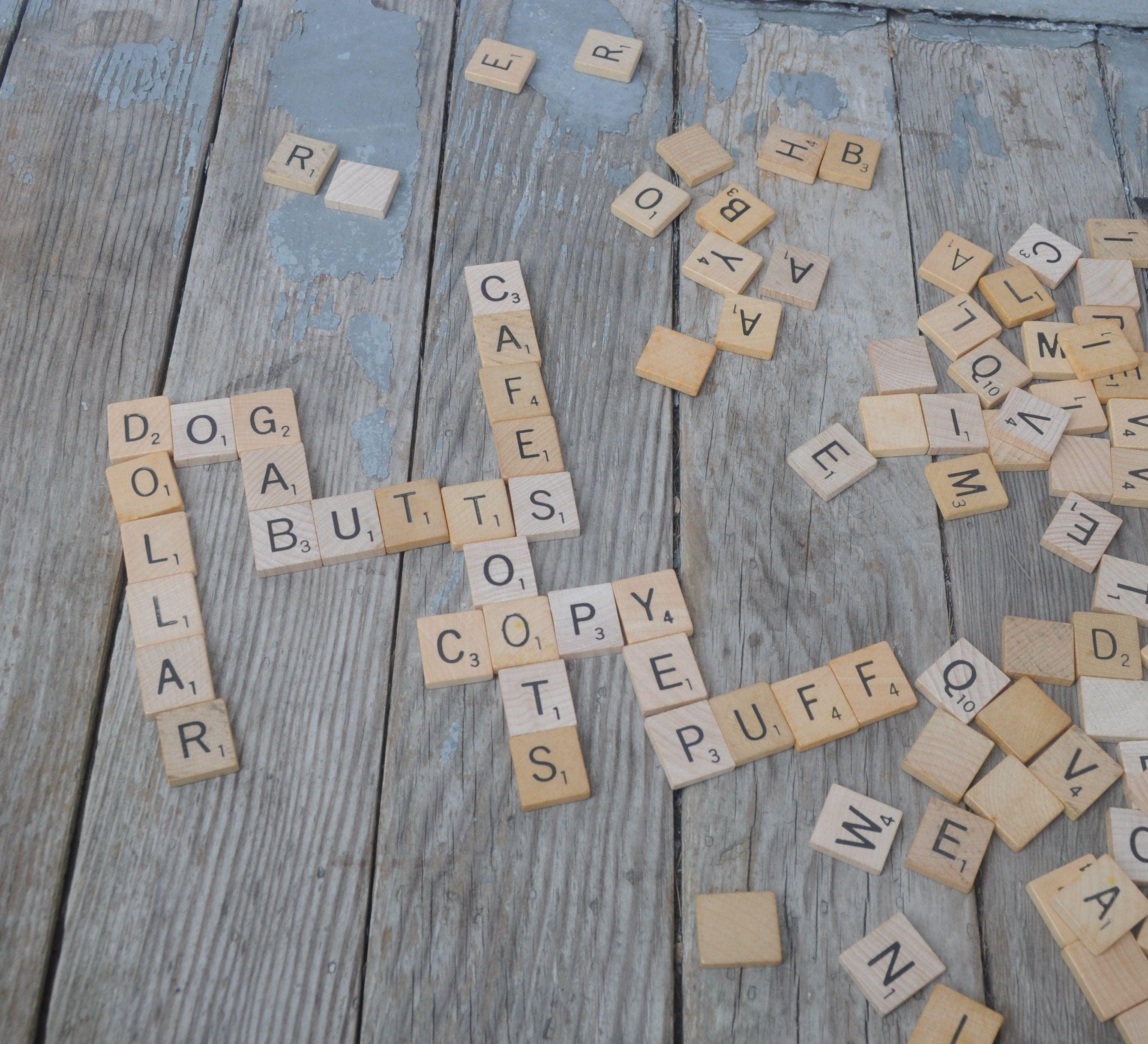 GIANT Lot of Wooden Letter Tiles / Scrabble Tiles / Spelling / Craft ...