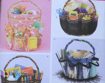 Simplicity 4232 - Bucket Cover Tote, Gift Basket, Accessory Carrier, Easter Basket, Toys, Makeup Bag, Craft Bag, Scrapbooking, Sewing Basket