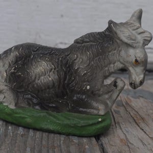 Vintage Nativity Figurine - Laying Down Donkey / Ass -  Christmas Display, Xmas, Saint - Chalkware - Italian - Made in Italy - Rare