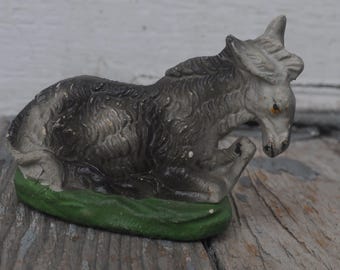 Vintage Nativity Figurine - Laying Down Donkey / Ass -  Christmas Display, Xmas, Saint - Chalkware - Italian - Made in Italy - Rare