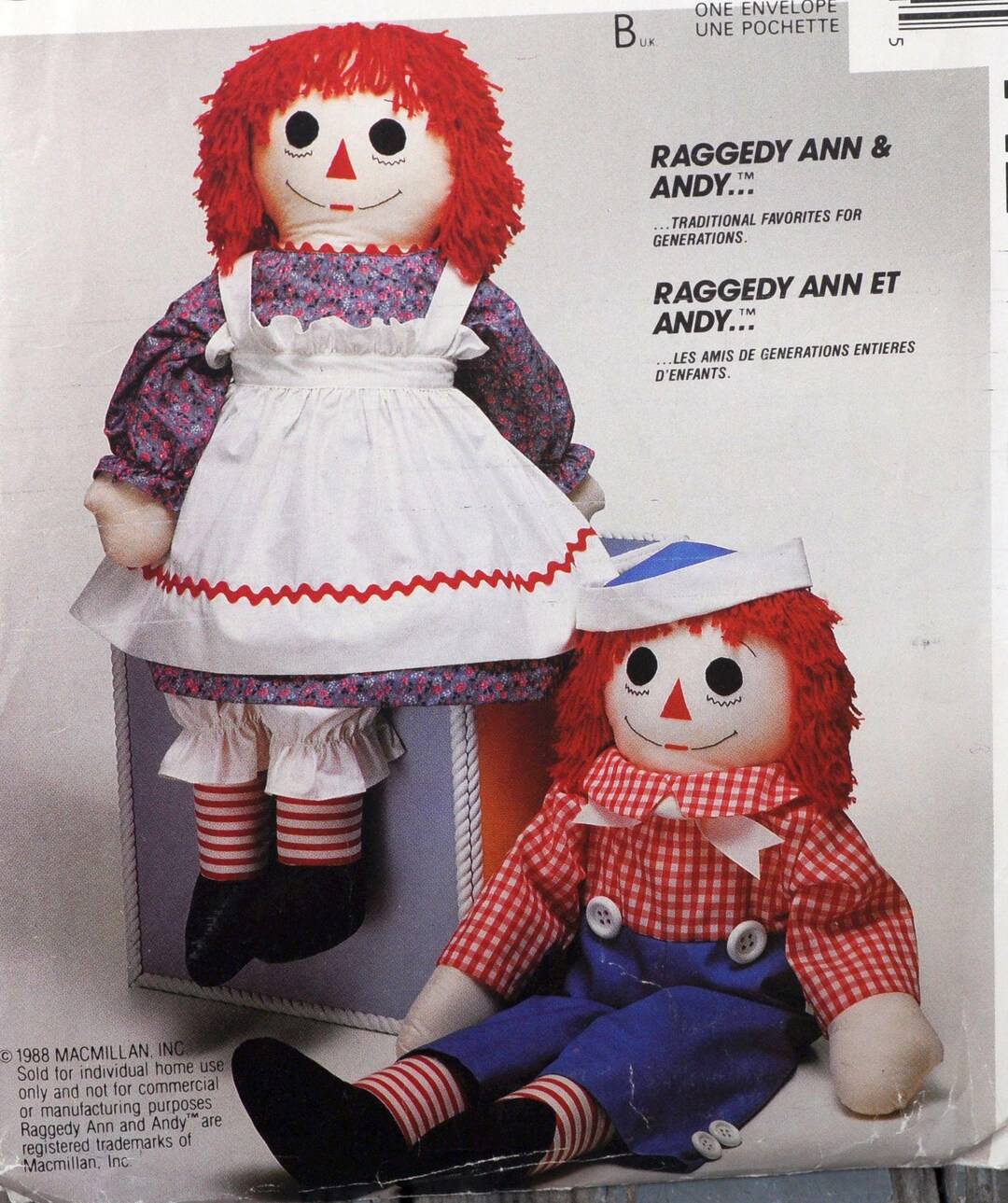 Mccall's 712 / 3998 - Adorable DIY Raggedy Ann & Andy Dolls - Soft ...