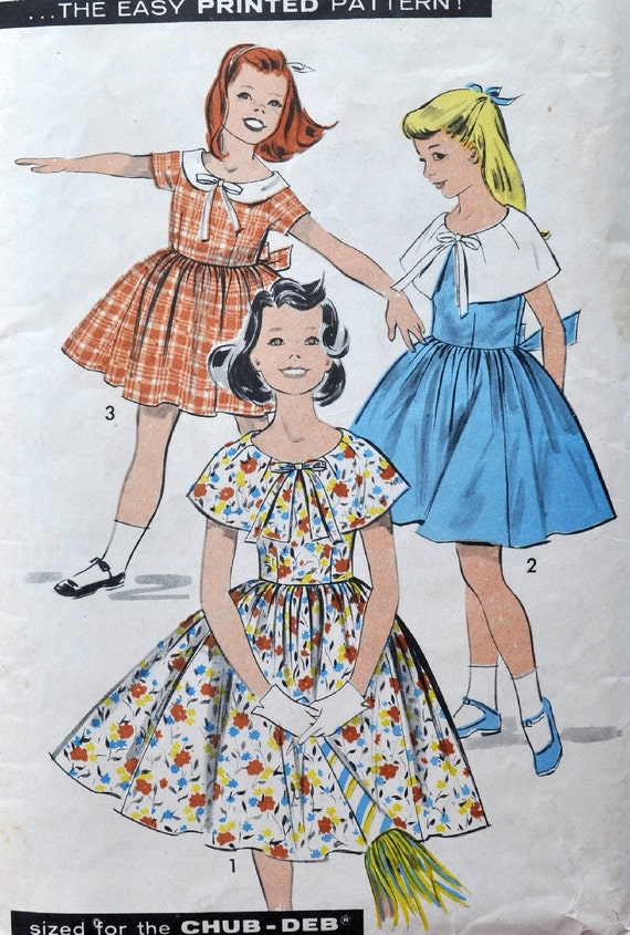 Vintage Advance Pattern 8660, Girls Jumper, Dress Sewing Pattern, Size 6  (c.1950s)