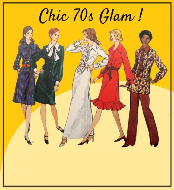 Vogue 2749 - DIY 70s Boho Looks - Dress, Gown, Slacks, Tunic