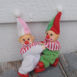 Super Cute Vintage 1980s Clown Pencil Huggers - Clip-On Circus Clowns - Posable, Jointed - Cute / Kawaii - Hair Accessory