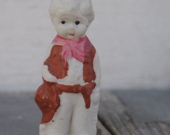 Vintage / Antique Frozen Charlotte / Frozen Charlie - Cowboy Figurine / Doll / Miniature