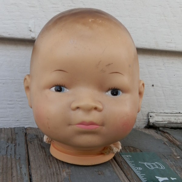 Vintage 1980 Horsman Bye-Lo Baby / Dream Baby Doll - Head Only - For OOAK, Art, Creepy Kawaii, Retro - Upcycle, Recycle, Reuse - Doll Head