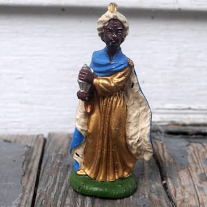 Vintage Nativity Figurine - Wise Man / Magi - Christmas Display, Xmas, Saint - Papier Mache - Italian - Made in Italy - Rare - Fontanini?