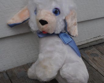 Vintage / Antique White Fluffy Dog / Lamb / Poodle - Easter - Nursery Decoration - Stuffed Animal - RARE - CLEAN - Cute / Kawaii