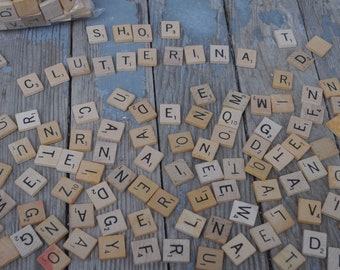 GIANT Lot of Wooden Letter Tiles / Scrabble Tiles / Spelling / Craft Tiles - Vintage 1970s / 1980s / 1990s  BULK LOT