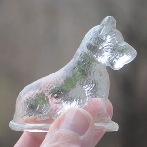 Vintage Glass Scottie Dog - Scottish Terrier - Clear Glass - Paperweight, Miniature, Tchotchke, Knick-Knack, Figurine, Figure
