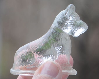 Vintage Glas Scottie Hund - Scottish Terrier - Klarglas - Briefbeschwerer, Miniatur, Tchotchke, Knick-Knack, Figurine, Figur