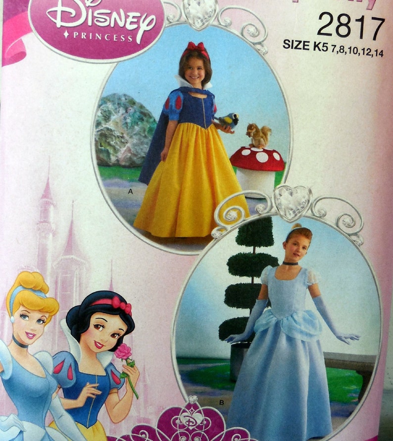 Simplicity 2817 Disney Princesses Costume Dress Sewing Pattern sz 7,8,10,12,14