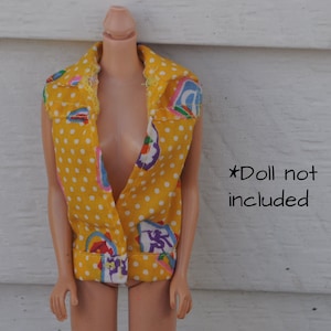 Vintage 1980s California Dream Barbie Original Outfit Beach Jacket / Top - #4439 / 1987