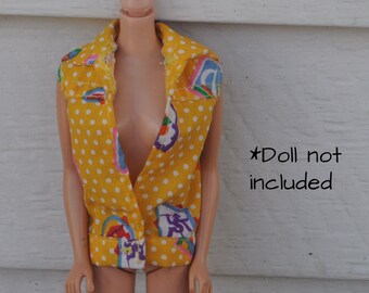 Vintage 1980s California Dream Barbie Original Outfit Beach Jacket / Top - #4439 / 1987