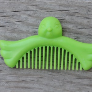 Vintage 1980s Fairy Tales Bird Comb - Hard to Find - Neon Green - Hasbro - Hair Accessory, Comb, Dove, MLP-Style