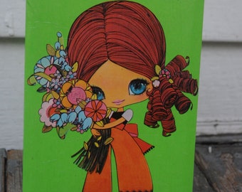 Vintage 1970s ULTRA KAWAII Mod / Hippie / Retro Bridge Score Pad - Like New / Unused / Original Pencil - Japanese Anime / Manga Japan