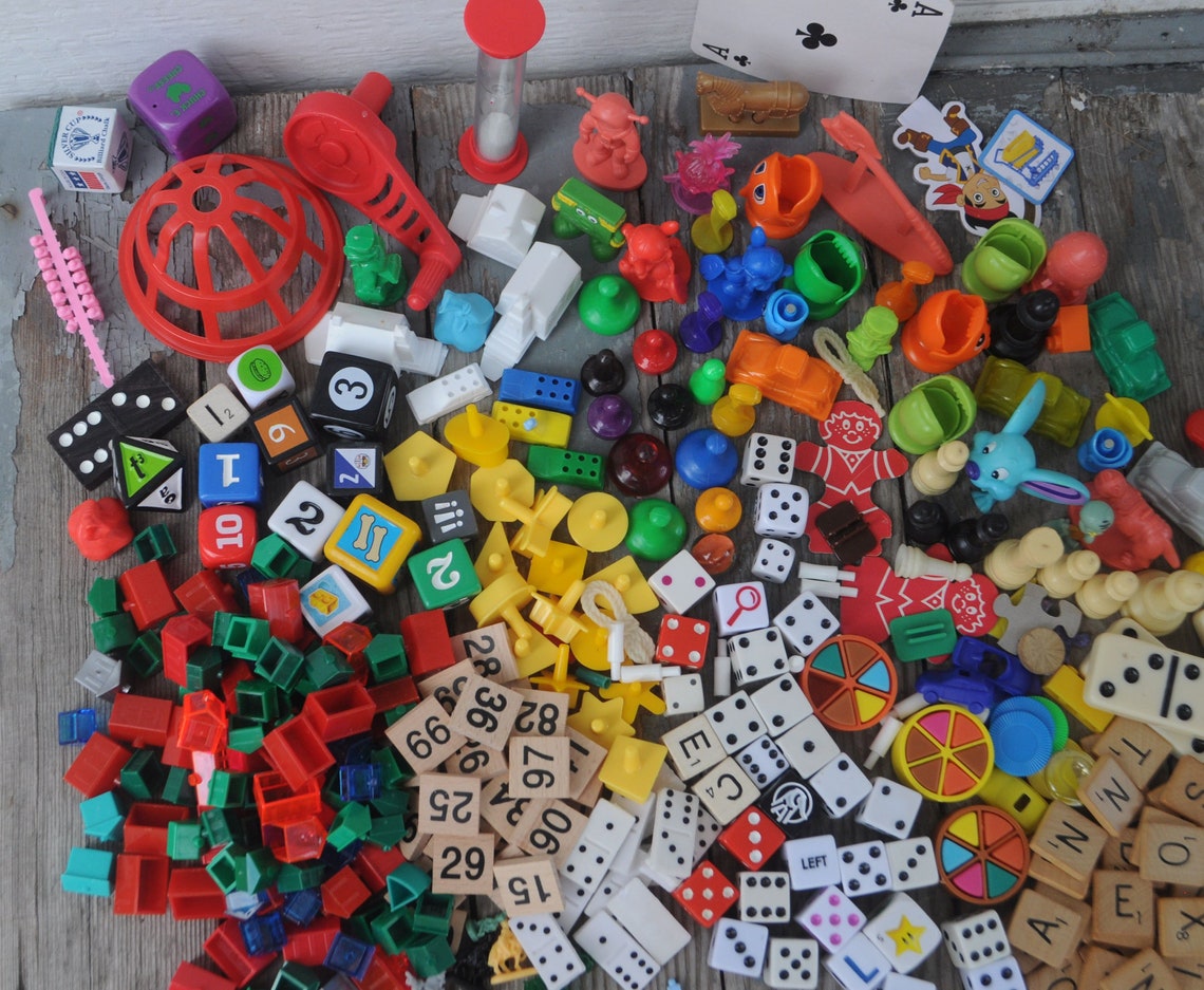 GIANT Lot Vintage Game Pieces Monopoly Houses Scrabble Etsy