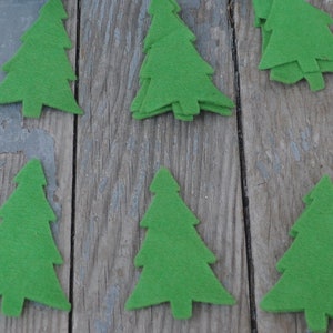 Árboles de Navidad de fieltro vintage / Árboles de hoja perenne para tablón de anuncios escolares / Tablero de fieltro / Elaboración / Collage / Scrapbooking - Navidad