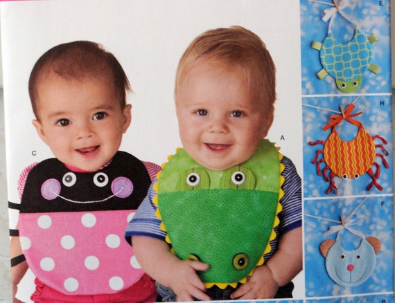 Simplicity Pattern 2468 Adorable Baby Bibs shower gifts turtle ladybug bear more