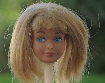 Vintage Blonde Skipper - Head Only - TLC for OOAK, Craft, Restoration - Doll Parts - Vintage Barbie Doll - Needs Upcycle