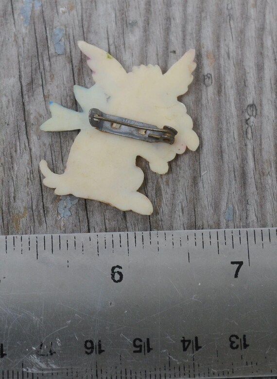 1950年代のヴィンテージセルロイドスコッティドッグピン/ブローチ