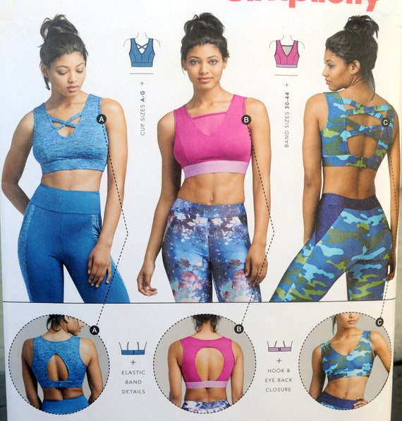 Simplicity 8560 DIY Sports Bra Workout Gym Clothes Sportswear Size