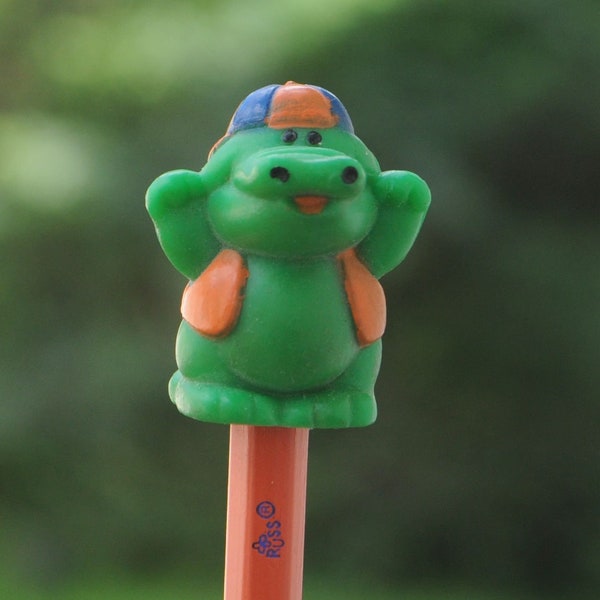 Vintage 1990s Russ Berrie Alligator Pencil / Pencil Topper - "See Ya Later Alligator" - Going Away Present - Cute / Kawaii Collectible