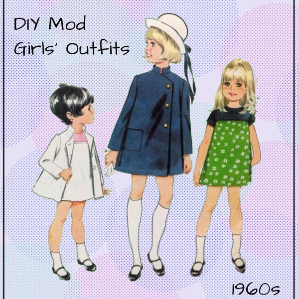 McCall's 9171 - Adorable Girls Dress & Coat Ensemble - Great EASTER Outfit - Sizes 4 - Vintage 1960s Toddler Pattern - Mod