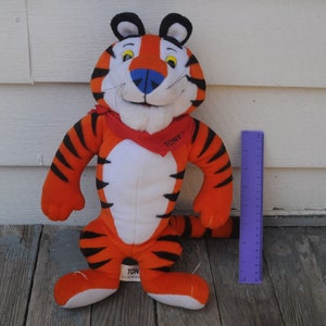 Vintage 1990s Tony The Tiger Stuffed Animal - Frosted Flakes Cereal Premium - Advertising Soft Toy / Plushie / Stuffed Animal