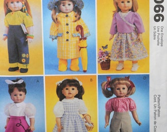 McCall's 2506 / 4066  - DIY Doll Clothes for 18 Inch Dolls - Götz, American Girl, Etc. - Raincoat, Poodle Skirt, Dorothy, Skirt, Etc.- UNCUT