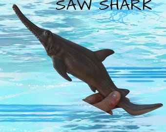Miniature Toy Japanese Saw Shark Figurine - Miniature - Diorama, Fairy Garden, Terrarium