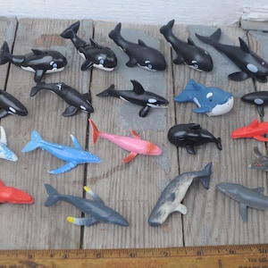 Big Lot WHALES Figurines / Models - Porpoise - Killer Whale, Orca - Diorama, Charm, Fairy Garden, Model